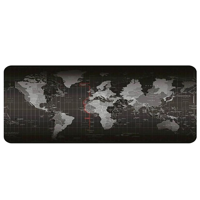  tapis de souris de jeu - coussin de bureau grand portable - tapis de souris de carte du monde de base en caoutchouc anti-dérapant (30x80x0.2cm)