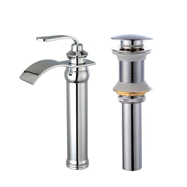  Faucet Set - Cascata Cromado Conjunto Central Monocomando e Uma AberturaBath Taps