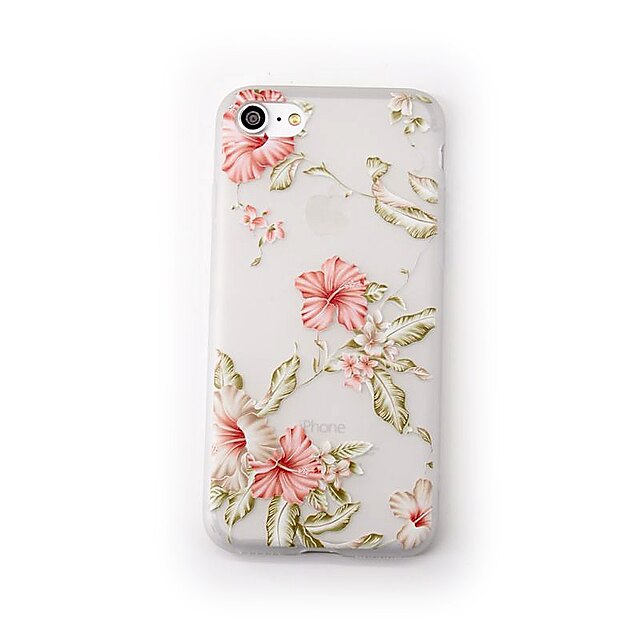  Case For Apple iPhone 7 Plus / iPhone 7 / iPhone 6s Plus Frosted / Transparent / Pattern Back Cover Flower Soft TPU