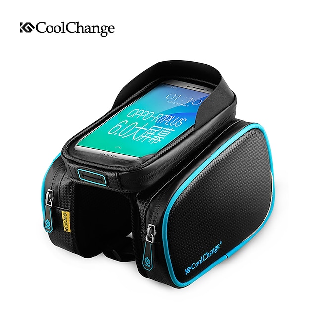  CoolChange 携帯電話バッグ 5.7 インチ タッチスクリーン サイクリング のために Samsung Galaxy S6 iPhone 5c iPhone 4/4S 青と黒 サイクリング / バイク / iPhone X / iPhone 8/7/6S/6 / iPhone 8 Plus / 7 Plus / 6S Plus / 6 Plus