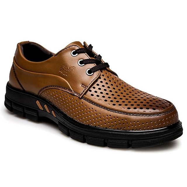  Miesten kengät Nahka Kevät Comfort Oxford-kengät Musta / Vaalean ruskea