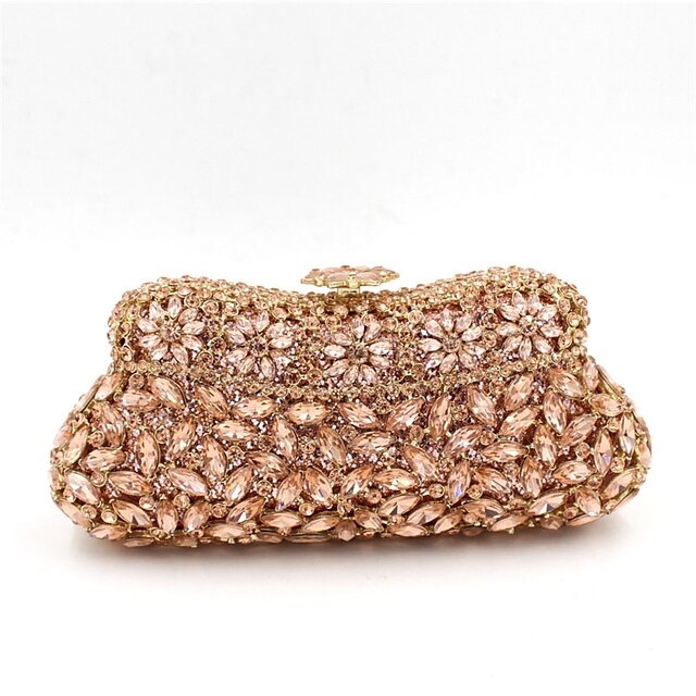  Women's Bags Polyester Special Material Evening Bag Crystal/ Rhinestone Acrylic Jewels for Wedding Event/Party Casual All Seasons Gold