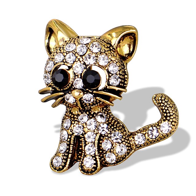  Women's Girls' Brooches Animal Unique Design Fashion Cute Euramerican Rhinestone Brooch Jewelry Gold Silver For Special Occasion Event / Party Daily Ceremony Casual