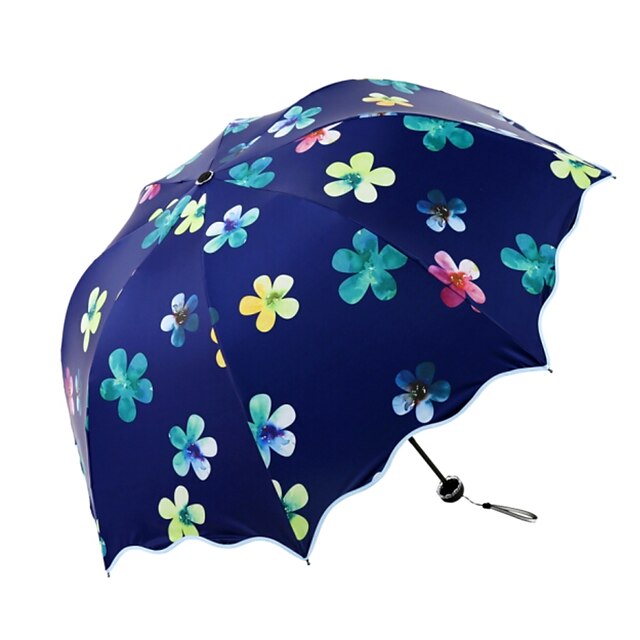  Flower Pattern Black Gel Sunshade Sun Umbrella Creative Uv Protection Umbrella