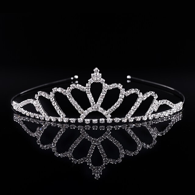  Kristalli / Tekojalokivi / Metalliseos Crown Tiaras / hikinauhat kanssa 1 Häät / Erikoistilaisuus / Juhlat Päähine