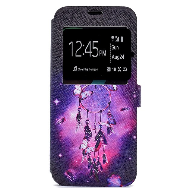  Capinha Para Samsung Galaxy S8 Plus / S8 Porta-Cartão / Com Suporte / Estampada Capa Proteção Completa Apanhador de Sonhos Rígida PU Leather para S8 Plus / S8 / S7 edge