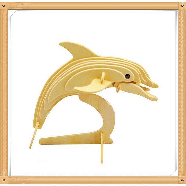  3D építőjátékok Fejtörő Modeli i makete Delfin Halak Állatok DIY Fa Gyermek Felnőttek Fiú Lány Játékok Ajándék / Wood Model