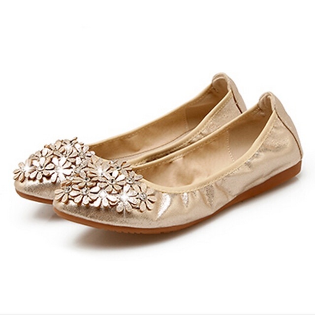  Women's Flats Casual Comfort Leather Silver Black Gold