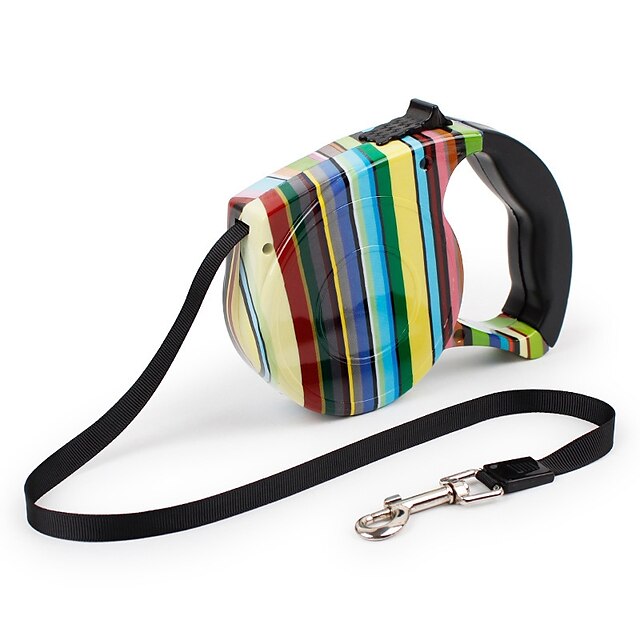  Cat Dog Leash Adjustable Portable Safety Flower / Floral Rainbow Nylon ABS Rainbow White Black Blue