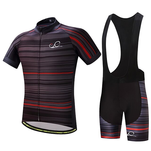  Men's Cycling Jersey with Bib Shorts Bike Clothing Suit Quick Dry Back Pocket Sports Road Bike Cycling Clothing Apparel