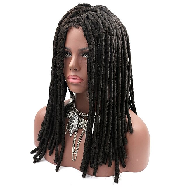  Synthetic Wig Straight Synthetic Hair African American Wig / Braided Wig / African Braids Black / Brown Wig Women's Long Capless