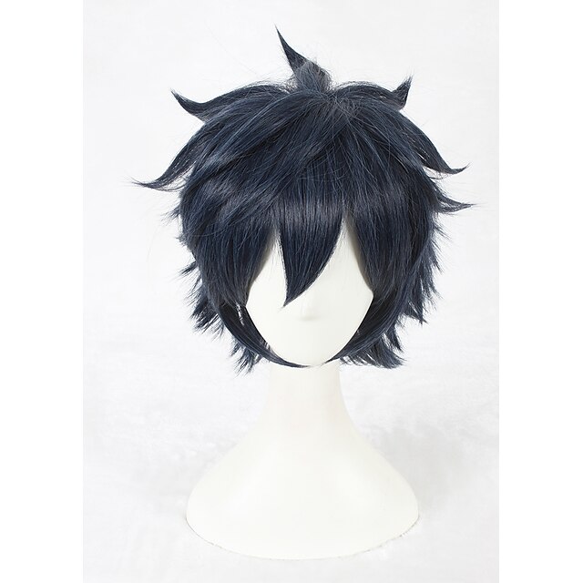  Synthetic Wig Blue Women's Capless Cosplay Wig Short Synthetic Hair