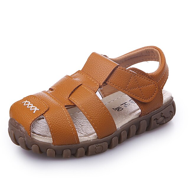  Boys' Comfort / Light Soles PU Sandals Walking Shoes Magic Tape White / Black / Brown Spring / Summer