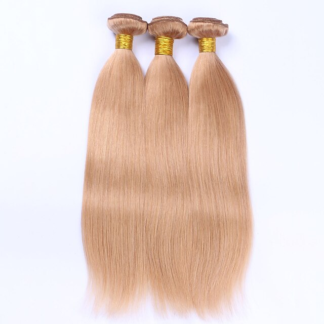  3 pakker Hårvever Brasiliansk hår Rett Hairextensions med menneskehår Ekte hår 300 g Fargede Hår Bølget / Medium Lengde / 8A