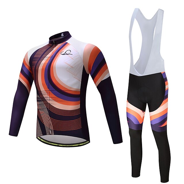  Long Sleeve Cycling Jersey with Bib Tights Bike Clothing Suit Quick Dry Sports Polyester Spandex Silicon Clothing Apparel / Lycra