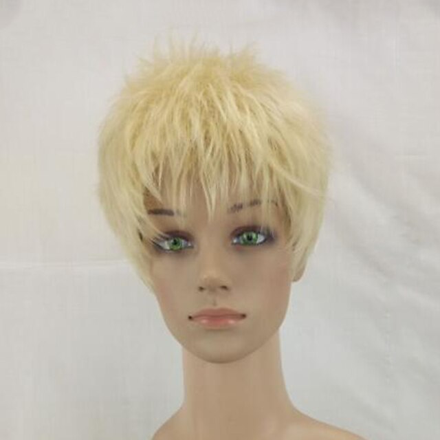  Synthetic Wig Curly Curly Pixie Cut Wig Blonde Short Beige Blonde Synthetic Hair Women's Blonde hairjoy