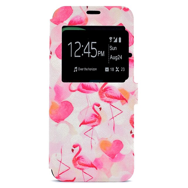  Capinha Para Samsung Galaxy S8 Plus / S8 Porta-Cartão / Com Suporte / Estampada Capa Proteção Completa Flamingo Rígida PU Leather para S8 Plus / S8 / S7 edge