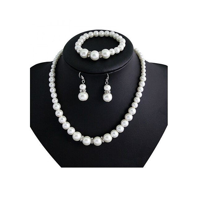  Pentru femei Seturi de bijuterii Lux Imitație de Perle cercei Bijuterii Alb Pentru Nuntă Petrecere Ocazie specială Aniversare Zi de Naștere