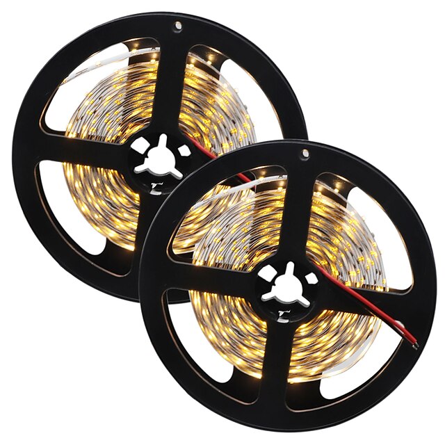  HKV 10 ίντσες Ευέλικτες LED Φωτολωρίδες 300 LEDs 5630 SMD Θερμό Λευκό / Άσπρο Μπορεί να κοπεί / Συνδέσιμο / Αυτοκόλλητο 12 V 2pcs