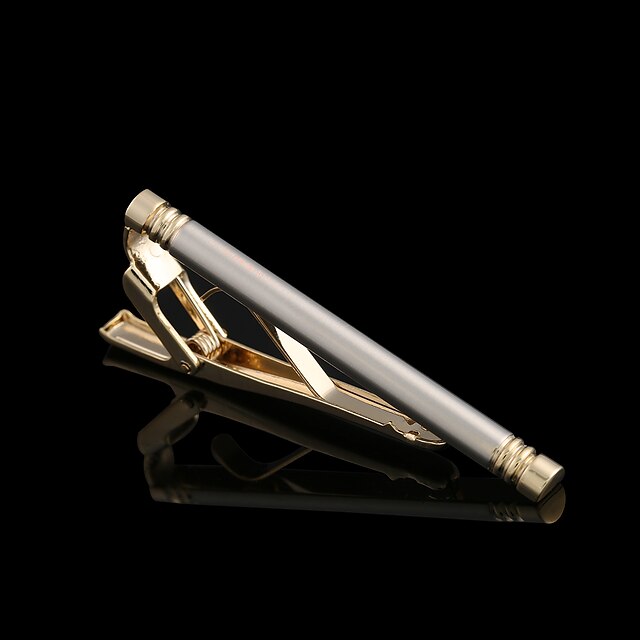  Geometric Golden Tie Clips Gift Boxes & Bags / Fashion Men's / Unisex Costume Jewelry For