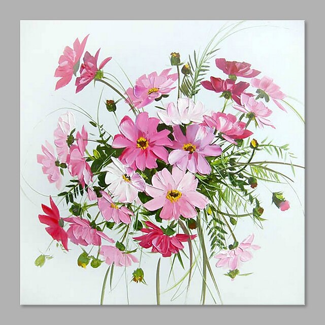 Hang-Ölgemälde Handgemalte - Blumenmuster / Botanisch Künstlerisch Fügen Innenrahmen / Gestreckte Leinwand