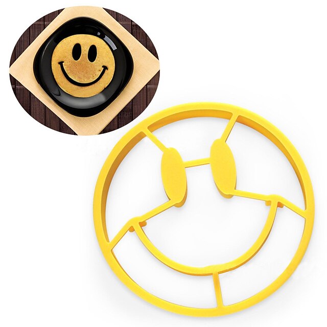  Silicone Crack A Smile Smiley Happy Face Egg Pancake Mold Shaper Pancake Rings Cooking Mould