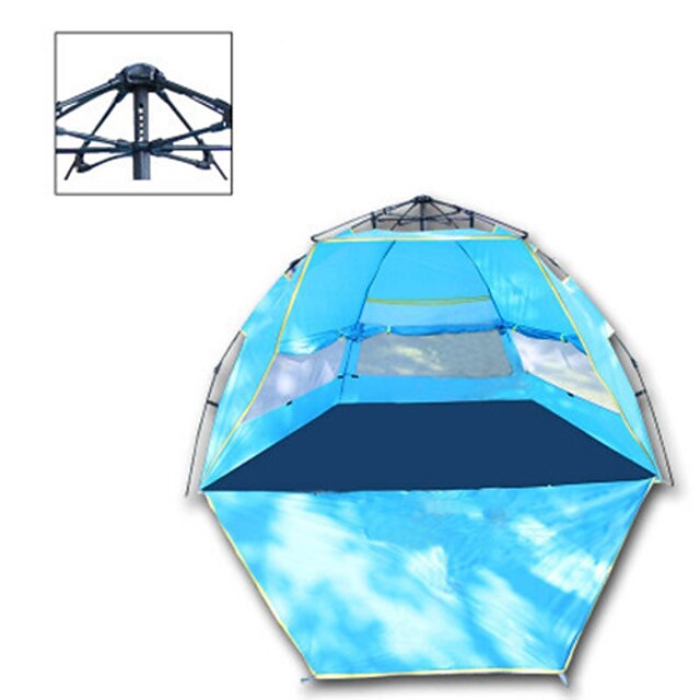  4 personer Automatisk Telt Utendørs Regn-sikker Camping & Fjellvandring Ultraviolet Motstandsdyktig Med enkelt lag camping Tent 1000-1500 mm til Camping & Fjellvandring Polyester Taft