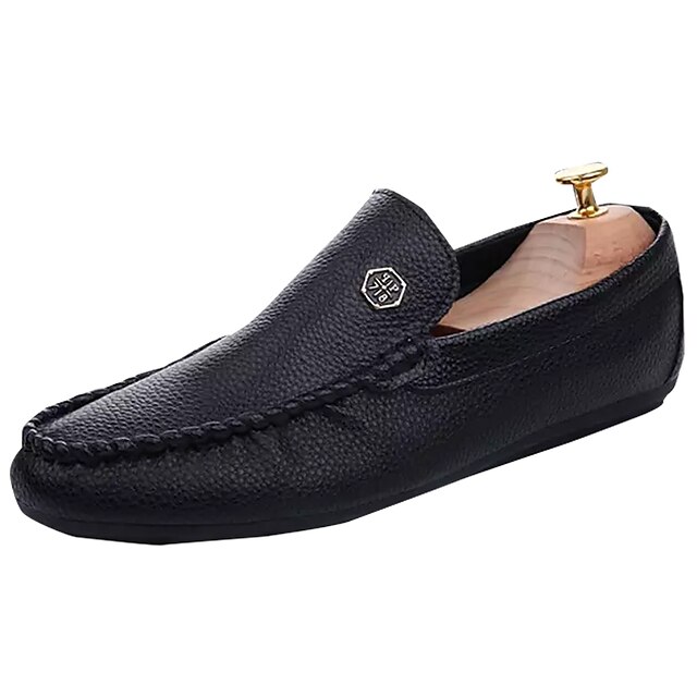  Homens Couro Ecológico Primavera / Outono Mocassim Mocassins e Slip-Ons Caminhada Castanho Claro / Preto