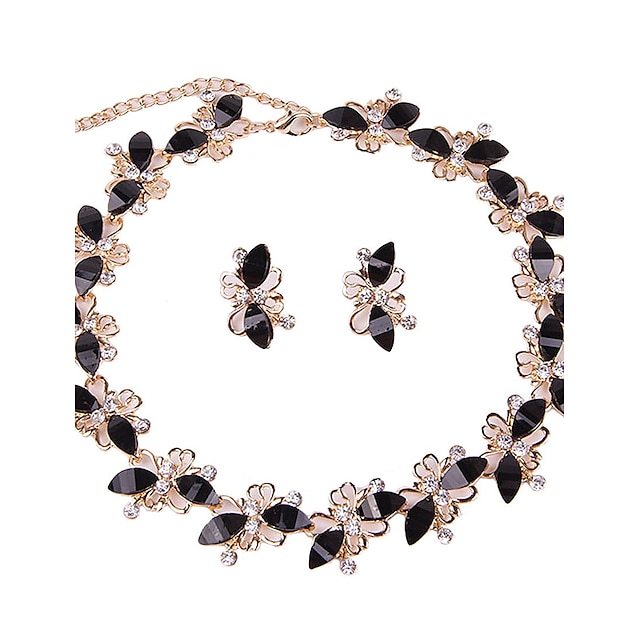  Pentru femei Set bijuterii - Reșină Clasic, stil minimalist, Modă Include Colier / bratara / Seturi de bijuterii de mireasă Negru Pentru Crăciun / Cadouri de Crăciun / Nuntă / Petrecere / Aniversare
