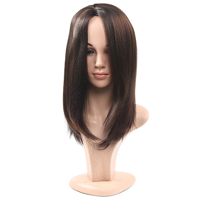  Long Brown Straight Natural Wigs for Women Costume Cosplay Synthetic Wigs