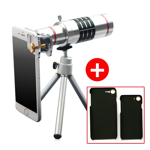  lingwei 18x zoom iPhonen kameralla teleobjektiivi laajakulmaobjektiivi / kolmijalka / puhelin haltija / kova tapaus / pussi /