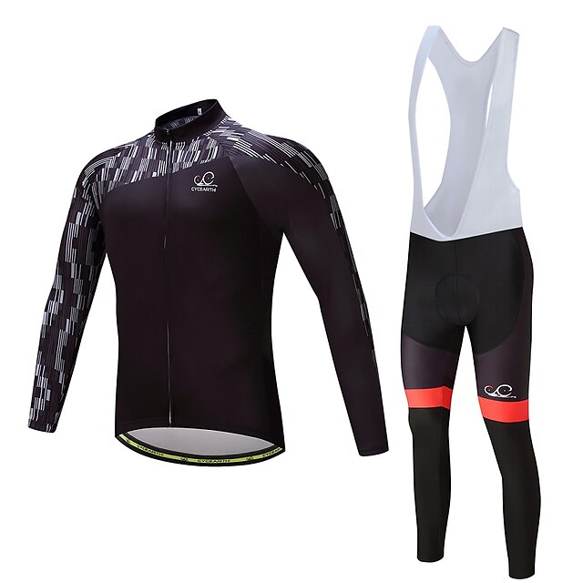  Long Sleeve Cycling Jersey with Bib Tights Bike Clothing Suit Quick Dry Sports Polyester Spandex Silicon Road Bike Cycling Clothing Apparel / Lycra