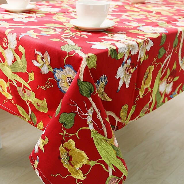  Cotton Blend Table cloths Printing Fashion Table Decorations 1 pcs