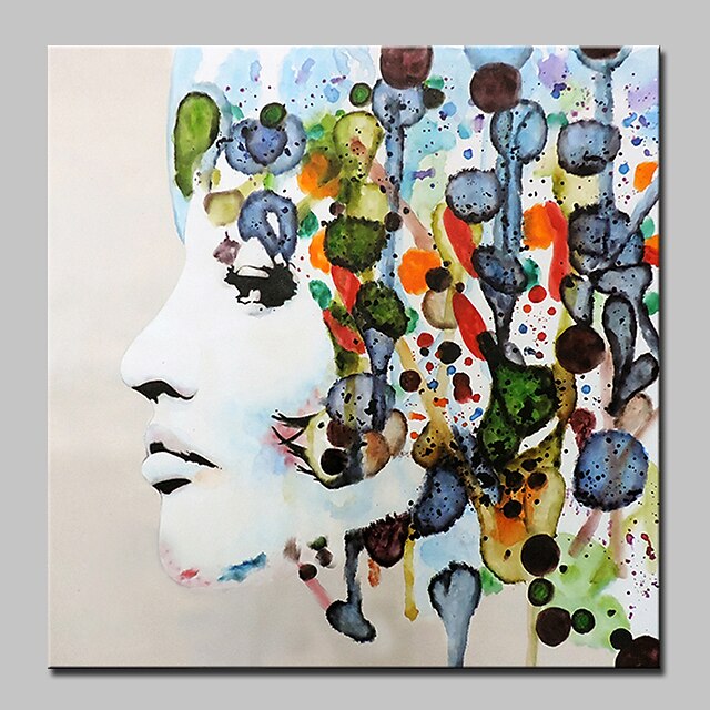  Hang festett olajfestmény Kézzel festett - Emberek Absztrakt Modern Anélkül, belső keret / Hengerelt vászon