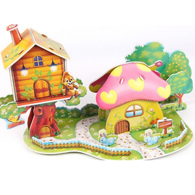  Zabawki 3D Puzzle Papierowy model Dom Grzyb Zrób to Sam Papier wysokiej jakości Klasyczny Dla dzieci Unisex Dla chłopców Dla dziewczynek Zabawki Prezent