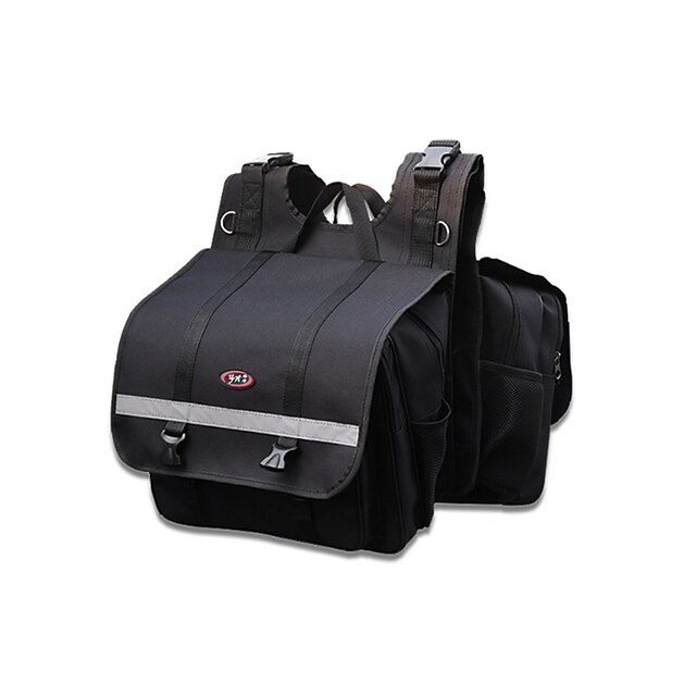  Motorcycle Saddlebag Set 2 Pcs Storage Bag Tool Bag For Honda/Yamaha/Suzuki (Black & Gray Color)