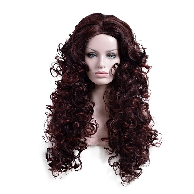 Synthetic Hair Wigs Wavy Capless Cosplay Wig Long Brown