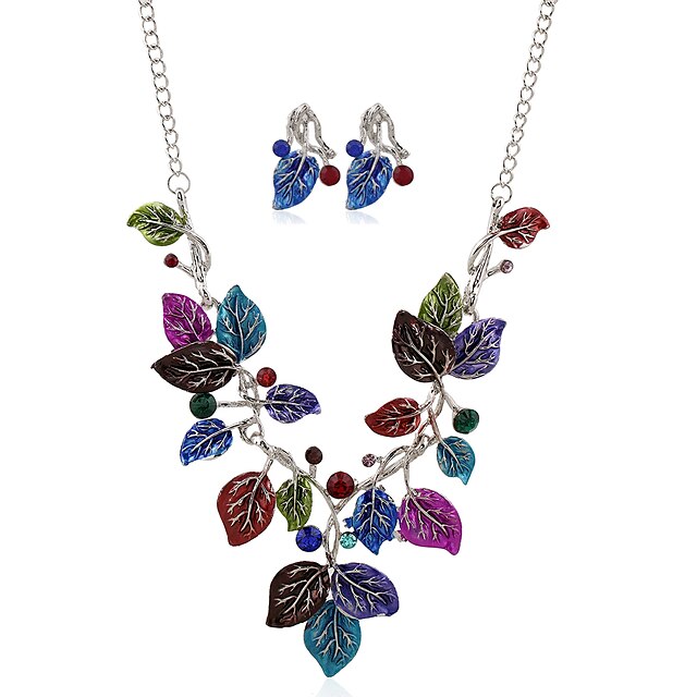  Women's Necklace/Earrings Metal Alloy Rhinestone Alloy Irregular Flower Floral Flower Style Dangling Style Bohemian Flowers Housewarming