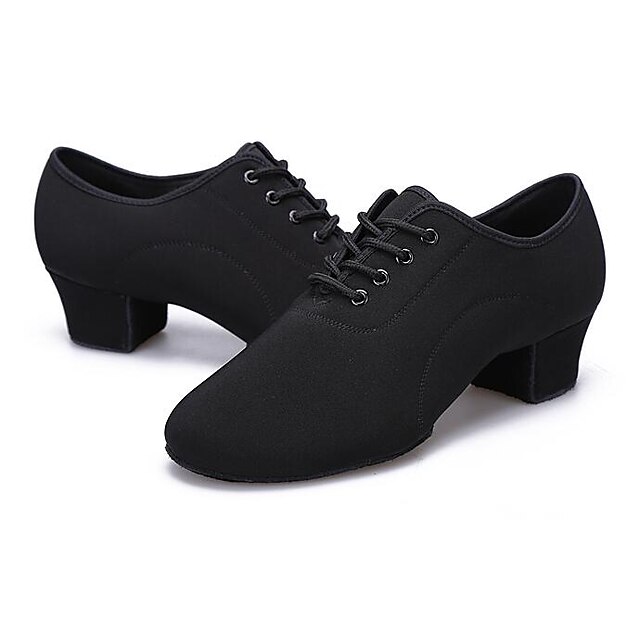  בגדי ריקוד גברים נעליים לטיניות / ריקודים סלוניים קנבס שטוחות / עקבים / סוליה חצויה מותאם אישית נעלי ריקוד שחור / אימון / EU40
