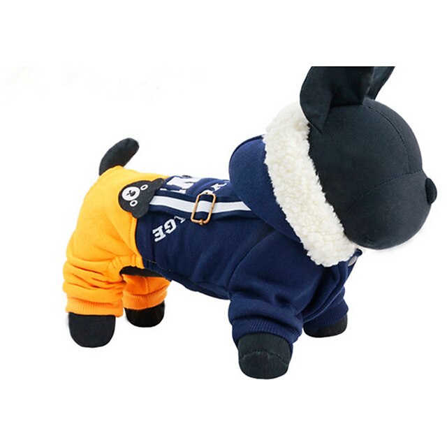  Dog Harness Letter & Number Casual / Daily Winter Dog Clothes Yellow Dark Blue Costume Cotton XXS XS S M L