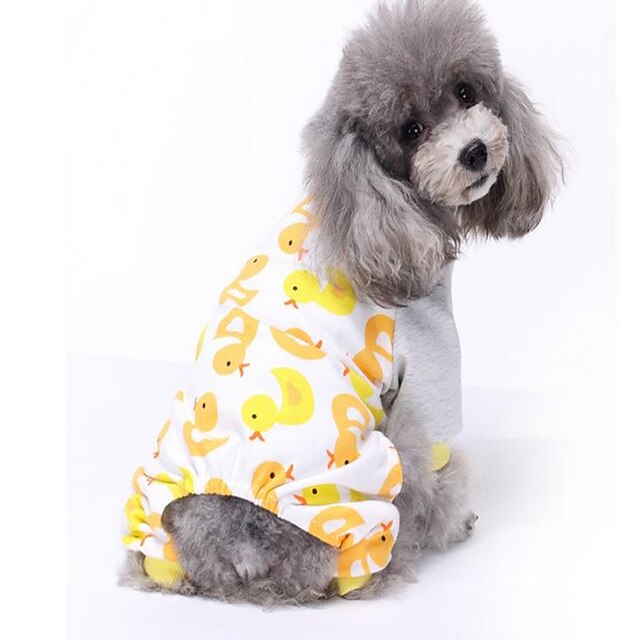  Dog Pajamas Puppy Clothes Cartoon Casual / Daily Dog Clothes Puppy Clothes Dog Outfits Breathable Yellow Blue Costume for Girl and Boy Dog Polyester XS S M L XL