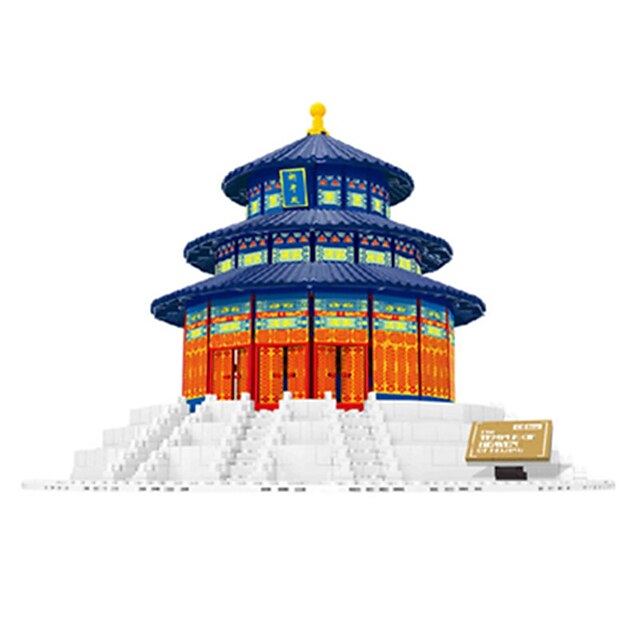  WANTOY Blocos de Construir Quebra-Cabeças de Madeira Modelos de madeira Tijolos de construção Construções Famosas Arquitetura Chinesa templo do Céu Brinquedos de construção Unisexo Para Meninos Para