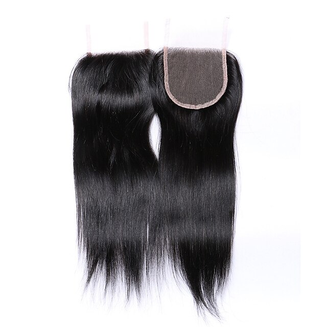  4x4 Closure Straight Free Part / Middle Part / 3 Part Swiss Lace Human Hair