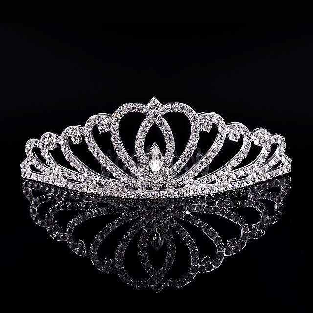  Kristalli / Tekojalokivi / Metalliseos Crown Tiaras / Hiusten kaltaiset / Päähine kanssa Kukkakuvio 1kpl Häät / Erikoistilaisuus / Syntymäpäivä Päähine