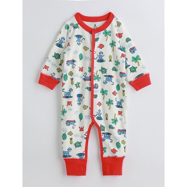  Baby Girls' Print Long Sleeve Cotton Overall & Jumpsuit