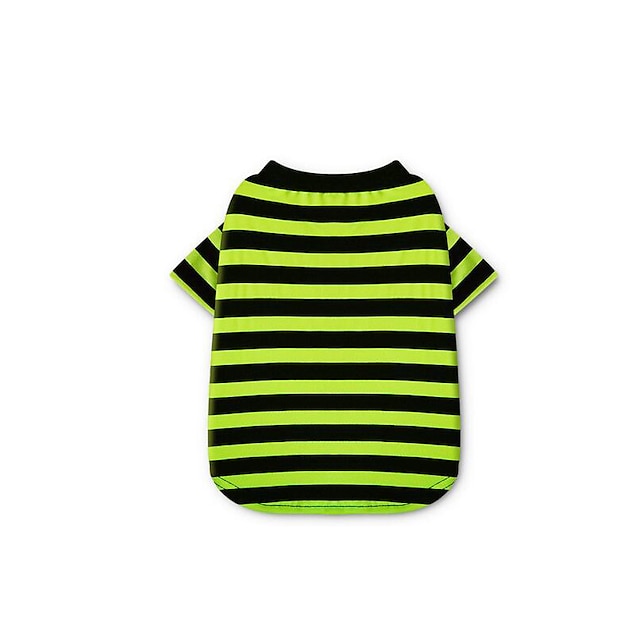  Dog Shirt / T-Shirt Dog Clothes Stripe Fuchsia / Green Cotton Costume For Pets Summer Men's / Women's Casual / Daily