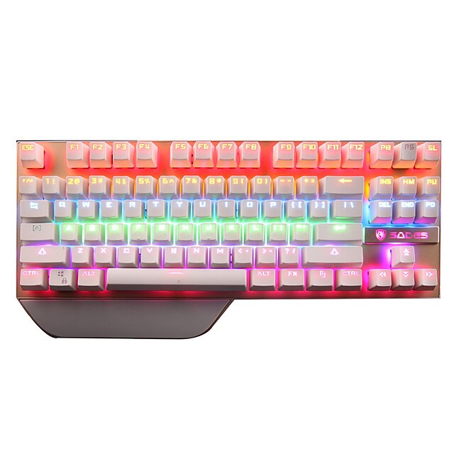  SADES Tianjing USB Wired Mechanical Keyboard Gaming Keyboard Programmable Luminous Programmable RGB Backlit 87 pcs Keys