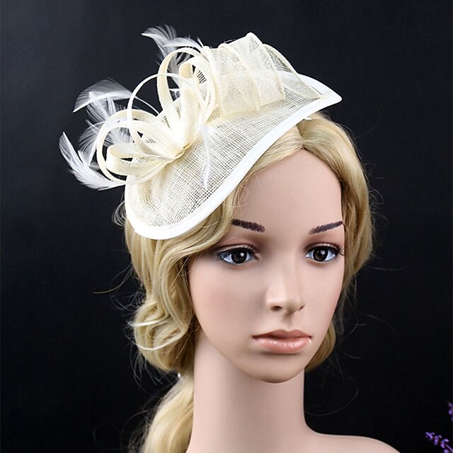  Feather / Net Fascinators / Flowers with 1 Wedding / Special Occasion / Party / Evening Headpiece
