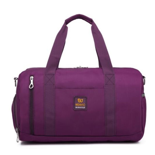  Unisex Travel Bag Oxford Cloth Polyester All Seasons Casual Outdoor Cylinder Zipper Black Purple Fuchsia