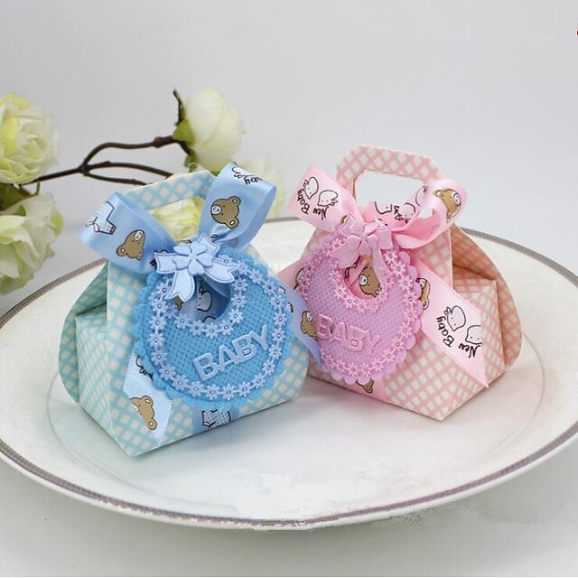  Others Card Paper Nonwoven Fabric Favor Holder with Lace Favor Boxes - 12